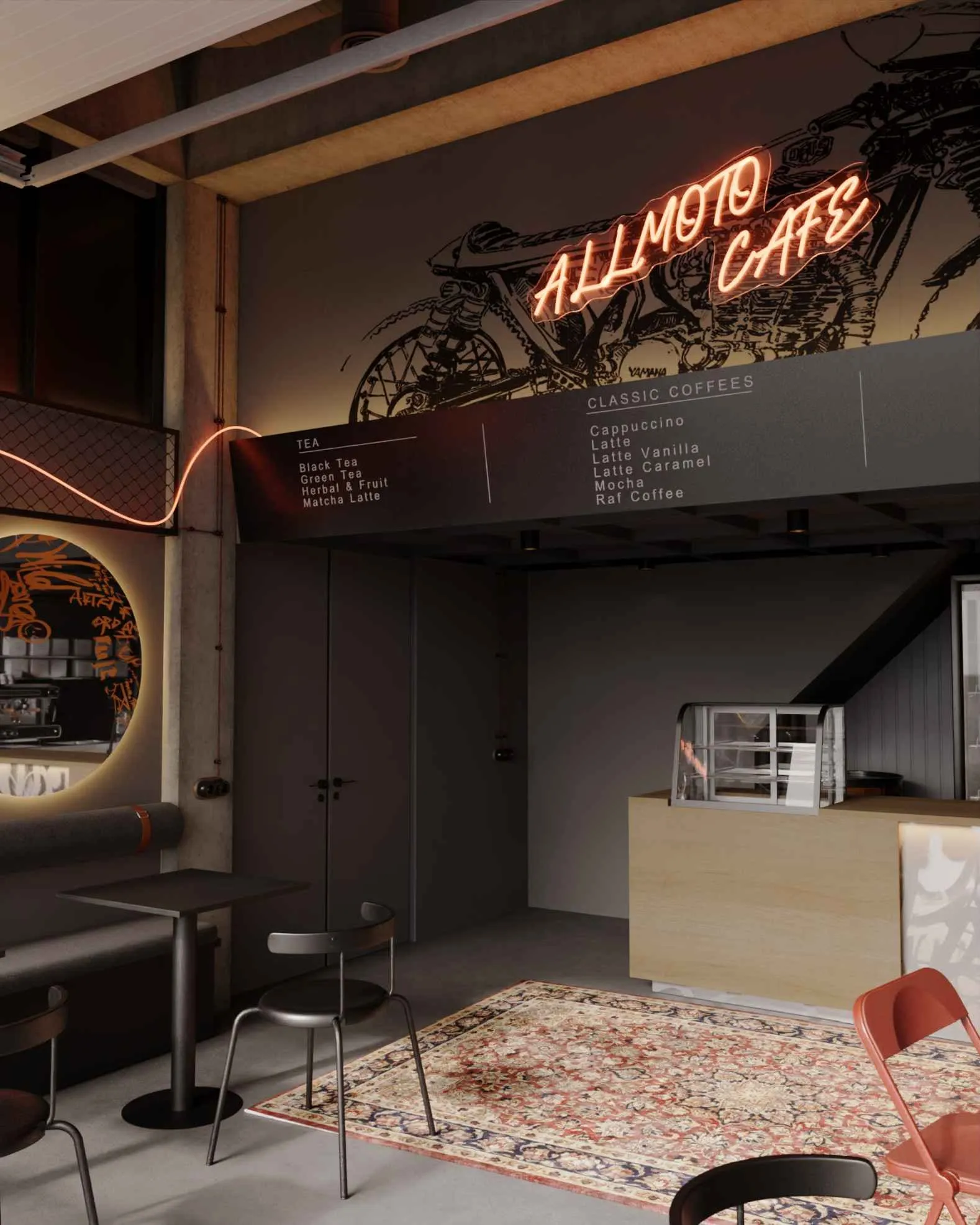 All Moto Cafe: барная стойка